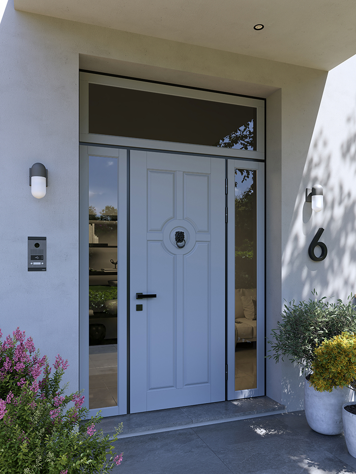 Входная дверь Ягуар с боковинами в классическом стиле